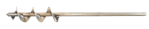 Heavy Duty Dirt Hole Trapper Auger 2 Inch By 18 Inch American Made Drill Auger For Traps And Garden Use, side view of auger.
