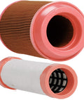 4 Pack Inner And Outer Air Filter Replacement Set For ZD Series Tractors, showing orange and white filters, close-up view.