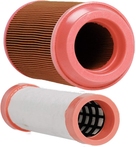 4 Pack Inner And Outer Air Filter Replacement Set For ZD Series Tractors, showing orange and white filters, close-up view.