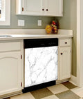 Dishwasher Magnet Cover White Marble Black Texture Cool Look Reusable Magnetic Sticker For Door Panels 21x26 In Easy To Clean