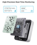 Indoor Hygrometer And Thermometer With Bluetooth App Control, Real Time Temperature And Humidity Readouts, Remote Monitoring And Graphs, Easy Setup, Totally Great For Home, Greenhouse, And Office. 3-inch LCD display and sensor module