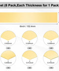 Brass Shim Strip Set 6 Inch Length 1 Inch Wide Handy DIY Brass Sheet Stock With Assorted Thickness 0.002 to 0.016 Inches shown.