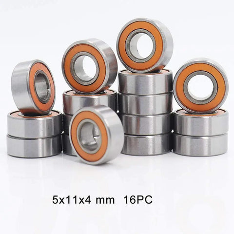 Ball Bearing Kit For Traxxas Nitro Revo 3.0 Monster Truck Sealed Bearings In Orange And Blue Mixed Sizes For Smooth Power Transfer And Lasting Durability An Easy RC Upgrade For Off Road Bashing. 5x11x4 mm 16-piece sealed orange bearing set
