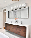 Dimmable LED Vanity Light Fixture Over Mirror With Four Lights, 5000K Daylight, CRI 90, Acrylic And Stainless Steel, Modern Lighting