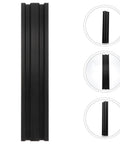 2 Pack Aluminum Extrusion Profiles Black Linear Rail With Anodized Finish For 3D Printer Frames And CNC Machinery High Strength T Slot Guide Rail For Heavy Duty Motion And Precise Alignment showing full length and cross-sections