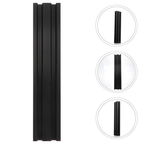 2 Pack Aluminum Extrusion Profiles Black Linear Rail With Anodized Finish For 3D Printer Frames And CNC Machinery High Strength T Slot Guide Rail For Heavy Duty Motion And Precise Alignment showing full length and cross-sections