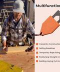 Rope Anchor Hook One Handed Operation Portable Chalk Line Anchor Tool used by a carpenter for construction and outdoor work.