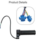 Ride Smooth With This Electric Scooter Throttle Handle Featuring 3-Speed ABS Switch For Precise Control And Weather-Resistant Waterproof Design To Up Your Daily Commute Game. black 3-speed scooter throttle handle with wired blue connector