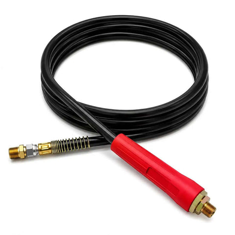 Emergency Rubber Air Line 15 Ft Long Black Air Brake Hose With Red Gladhand Grip For Trucking Sae J1402 Compliant 3 8 Inch Id