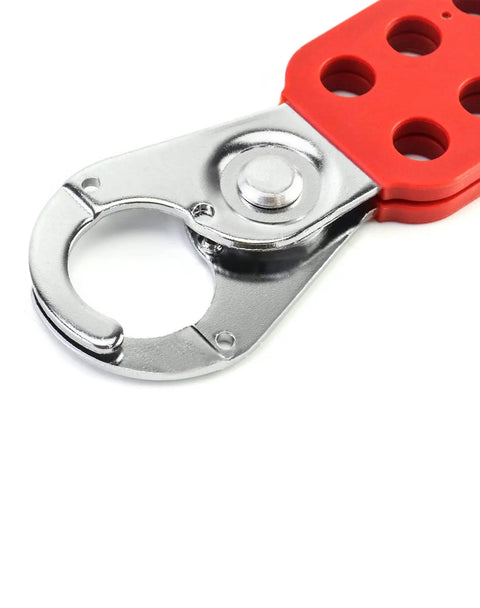 Red 6 Pack Lock Out Tag Out Hasp Set Tamper Proof Stainless Steel Padlock Hasp With Extended Jaw for industrial safety