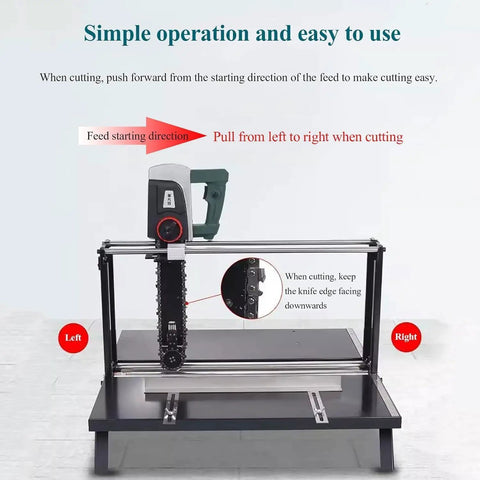 Power-Packed 2400/3000W Electric Brick Cutter With Spare Chain, Lightweight, cutting instructions diagram
