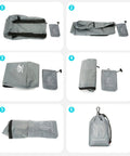 Ultra Lightweight Daypack Water Backpack for camping, hiking, climbing, and riding foldable easy carry pack shown folded and bagged