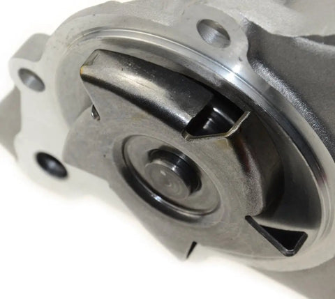 Close-up of aluminum impeller, part of Engine Water Pump With Gasket Replacement For Jeep Cherokee XJ 1987-2001