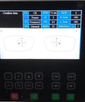 Automatic Edge Grinding Machine For Eyewear With 7 Inch Touch Screen display showing lens data and settings
