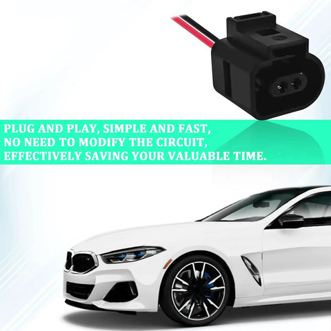 2 Pin Temperature Sensor Connector Harness For VW Beetle Jetta Golf MK4 MK5 MK6 B5 Female Plug Replacement and a white car