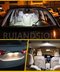 Car interior and rear license plate illuminated by 4 Pack 6V Warm White BA9S LED Bulbs, Ideal For Pinball Machines And Classic Car Interior Lights, 200 Lumens, Fits BA9S And 53,57,182,1891 Sockets, Also Great For License Plate And Side Door Lighting