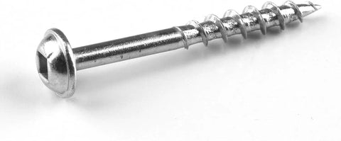 Zinc Pocket Hole Screws One And One Half Inch Coarse Thread Maxi-Loc Flat Bottom Head For DIY Woodworking Cabinetry And Furniture Indoor Use 100 Count Kreg close-up