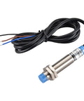 Inductive Proximity Sensor Switch M12 Non Shield Type 4mm Sensing Range LJ12A3-4-Z/BX NPN Normally Open 3 Wire, coiled wires visible