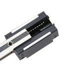 Close-up of 500mm Linear Rail Kit with two guide rails and four carriage blocks for CNC machines, pro grade, low noise