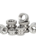 M8 Stainless Steel Knurled Insert Nuts With Through Hole Heat Set Embedding For Injection Molding Beefed-Up 304 Stainless Steel Corrosion Resistant