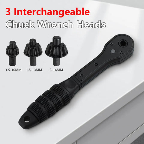 Three In One Ratchet Drill Chuck Key Wrench For Quick Socket Swaps DIY Friendly Pro Grade Universal Replacement Tool