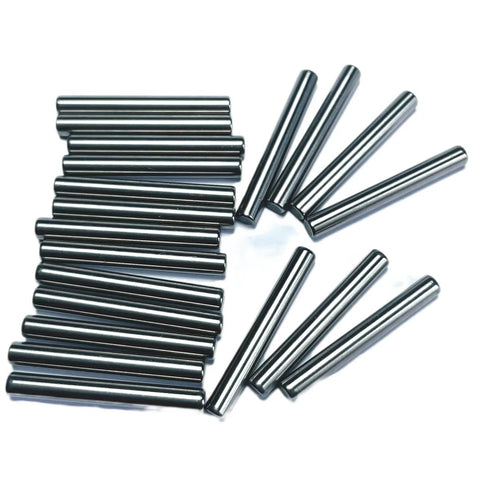 One Eighth Inch Dowel Pins Set, 20 Pieces, One Inch Long Metal Shelf Pins, Alloy Steel Wood Dowel Pins, Smooth Ground Finish