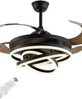 Sleek Modern Dope 42 Inch Ceiling Fan With Lights And Remote 3 Lighting Color Settings 3 Fan Speeds Quiet Motor Chandelier LED Fandelier For Bedroom Black Finish With Light Ring