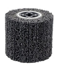 Close-up of a single drum from 4Pcs Stripping Drum Set With 40 Grit Abrasive Drawing Wheels For Metal Rust And Paint Removal Coating Stripping