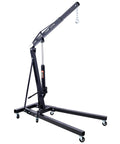 Rugged 2 Ton Folding Engine Hoist Cherry Picker Shop Crane designed for tough daily grinds with a robust black steel frame.