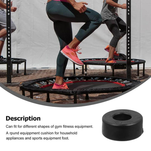 4 Pack Shock Absorber Rubber Ring Pads For Fitness Equipment Non Slip Wear Resistant Feet Bumpers in use on trampolines