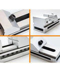 Close-up of Beefy 4 Inch Precision Vise For Milling Machines With Quick Adjust Jaw Width Universal Clamp Tool Accessory