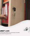 Electrical Panel Lock With Keys For Cabinets And Cash Registers, shown installed in a cabinet door, featuring durable stainless steel construction.