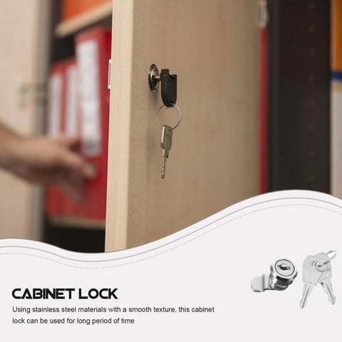 Electrical Panel Lock With Keys For Cabinets And Cash Registers, shown installed in a cabinet door, featuring durable stainless steel construction.
