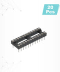 DIP IC Socket Adapter Set 20 Pieces 7.62mm Row Pitch 24 Pin 2.54mm Pitch Breadboard Friendly, single piece close-up