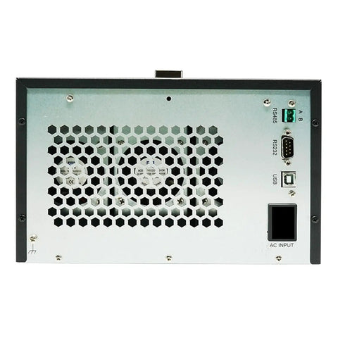 Dual Output Programmable Power Supply For Labs And Benchtop Chargers, Adjustable Voltage And Current AC To DC Charger rear panel with AC input and USB ports