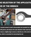 C Hook Spanner Wrench Collet Chuck For 28 To 32mm Round Nut Heavy Duty Forged 45 Steel in use for ER chuck nut removal