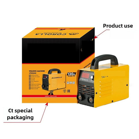 Portable Arc Welder Kit for Home Shop DIY Projects, Multi Function MIG Welding Machine, electric tool in bright yellow packaging