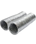 Professional Grade Heavy Duty 12V Car Heater 500W Dash Warmer ducting hose in silver metal material for efficient airflow.