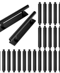 Self Stick Push Pull Cabinet Handles Black Hidden Design For Cabinets, Drawers, Windows, And Wardrobes ABS Plastic No Screw Installation