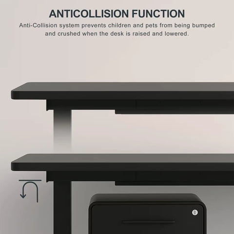Heavy Load Electric Standing Desk Built Different For The Daily Grind, Super Silent Motor Lift Tech with anti-collision function.