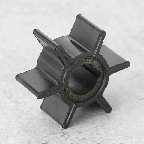 Outboard Water Pump Impeller Replacement For 6HP 8HP 9.8HP Engines, Durable ABS component, side view on gray surface.