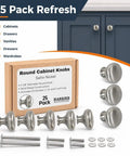 Top Shelf 25 Pack 1 1 Inch Round Cabinet Knobs In Brushed Nickel Heavy Duty Kitchen Drawer Pulls That Are Pretty Darn Sturdy With Complete Mounting Kit For Fast Room Upgrades, includes knobs and screws.