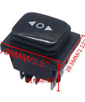 Waterproof Momentary Polarity Reverser Switch 12V DC 10A for Hoist Crane and Linear Actuator, 6-pin, dimensions labeled