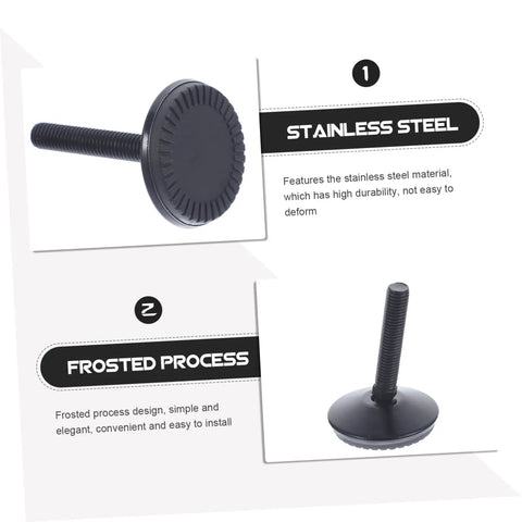 Premium Set Of Four Furniture Levelers featuring swivel foot screws made of stainless steel for durability and easy installation.