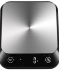 22 Pound Digital Kitchen Scale With 0.1 Ounce And 1 Gram Precision For Cooking And Baking, Pro Grade Accuracy From A Trusted Weighing Expert Factory Since 2001, LED Display With Batteries Included, Black, showing stainless steel platform and LED display