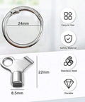 Front view: BRBASAP 3-pack radiator bleed keys with 24mm ring and 22mm head; stainless steel durable home radiator tool