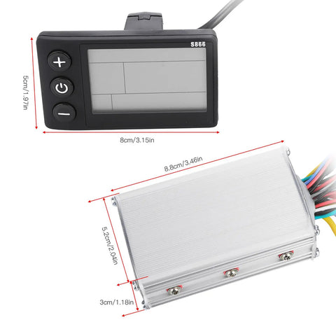 Brushless Scooter Controller Box With LCD Display For 24V 48V Electric Scooters Rainproof Motor Controller Kit High Performance Electric Vehicle Controller Easy Install And Durable Weatherproof Design Plug And Play Ready