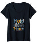 Stylish Women's Machinist Tools Vise Gauge Square CNC Edge Tee For Guys Cool Black V-Neck Classic Fit Double-Needle Short Sleeve T-Shirt with graphic design.