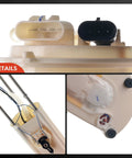 Close-up of Electric Fuel Pump Module Assembly with Pressure Sensor for 1996 Chevrolet Blazer, GMC Jimmy, Oldsmobile Bravada SUVs.