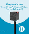 Oasis Classic Locking Post Mount Parcel Mailbox Built Like A Tank With High Security Reinforced Lock on post, focus letter H.